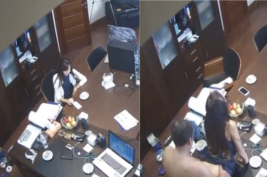 Sếp quan hệ thư ký ngay trong phòng làm việc